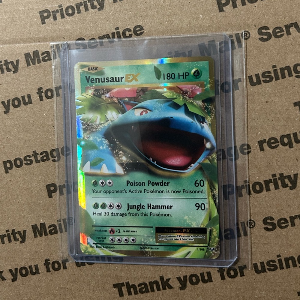 ©️ 2016 Pokemon XY Venusaur EX Ultra Rare Holographic Card
